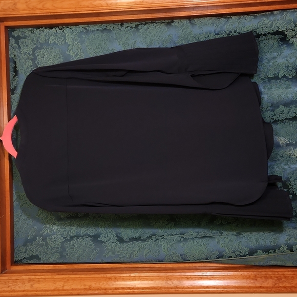 Catherine Malandrino Navy Ladies Blouse with Accordion Sleeves - Picture 4 of 5
